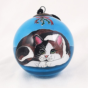 Li Bien Inside Painted Lazy-Cat Ornament