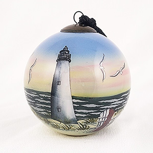 Li Bien Inside Painted Lighthouse Ornament