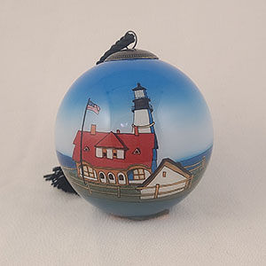 Li Bien Inside Painted Lighthouse Theme Ornaments # (4)