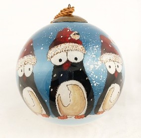 Penguin Chick - Li Bien Inside Painted Glass Ornament - Australian Exclusive