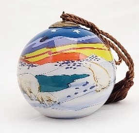 Polar Bear - Li Bien Inside Painted Glass Ornament - Australian Exclusive