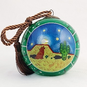 Cactus & Dog Fairyland - Li Bien Inside Painted Glass Ornament - Australian Exclusive