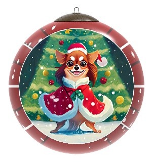 Corgi Dog Red - Li Bien Inside Painted Glass Ornament - Australian Exclusive