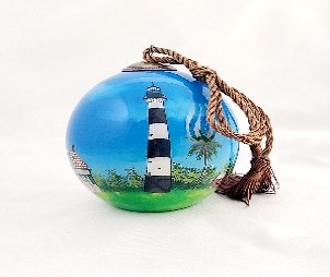 Lighthouse - Li Bien Inside Painted Glass Ornament